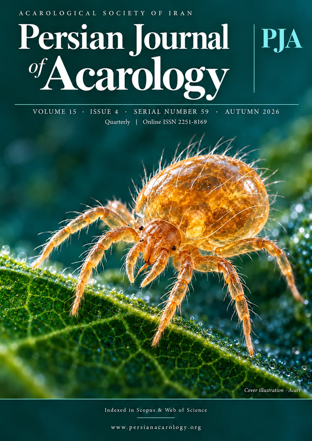 Persian Journal of Acarology cover displayed for Volume 15, Issue 4